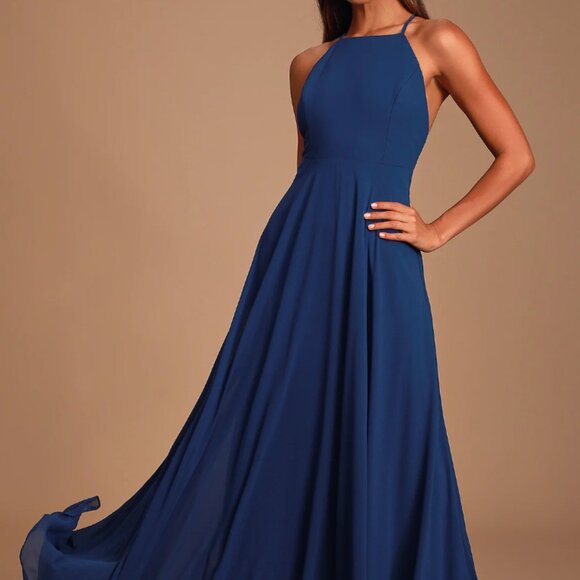 Mythical Kind of Love Navy Maxi Dress Size S - Picture 1 of 7